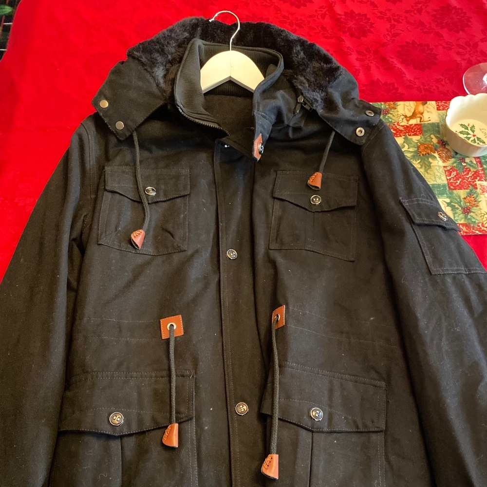 Fur-lined heavy jacket
